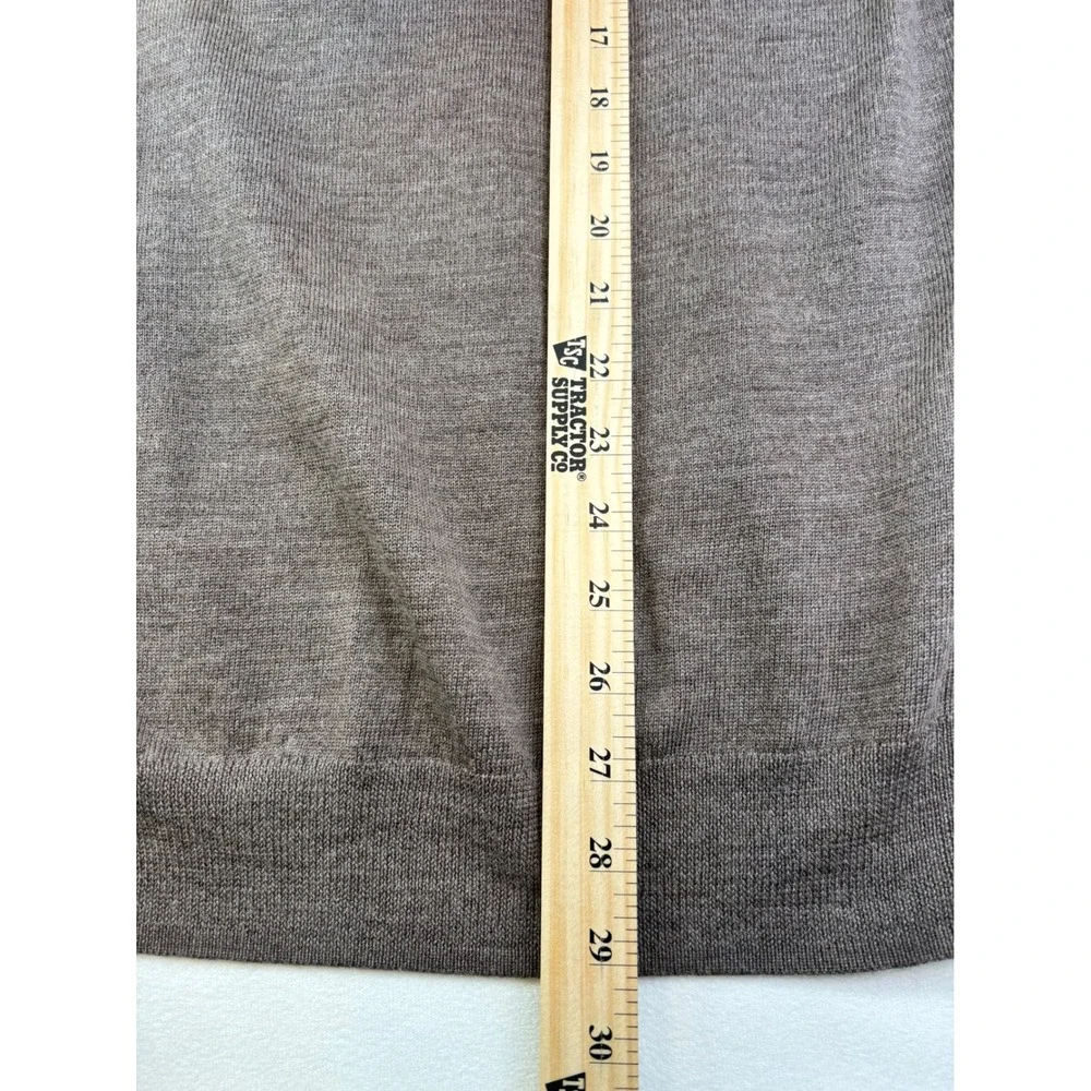 Magaschoni Mens Large Sweater‎ 100% Wool V Neck Long Sleeve Brown Casual New